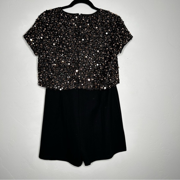 NWT VENUS Black Sequin Romper Playsuit Size 10 Holiday Party Wedding Guest - Picture 2 of 12